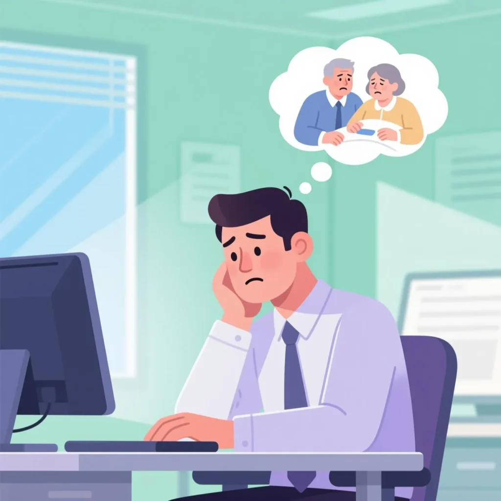 Employé qui fait du présentéisme au travail