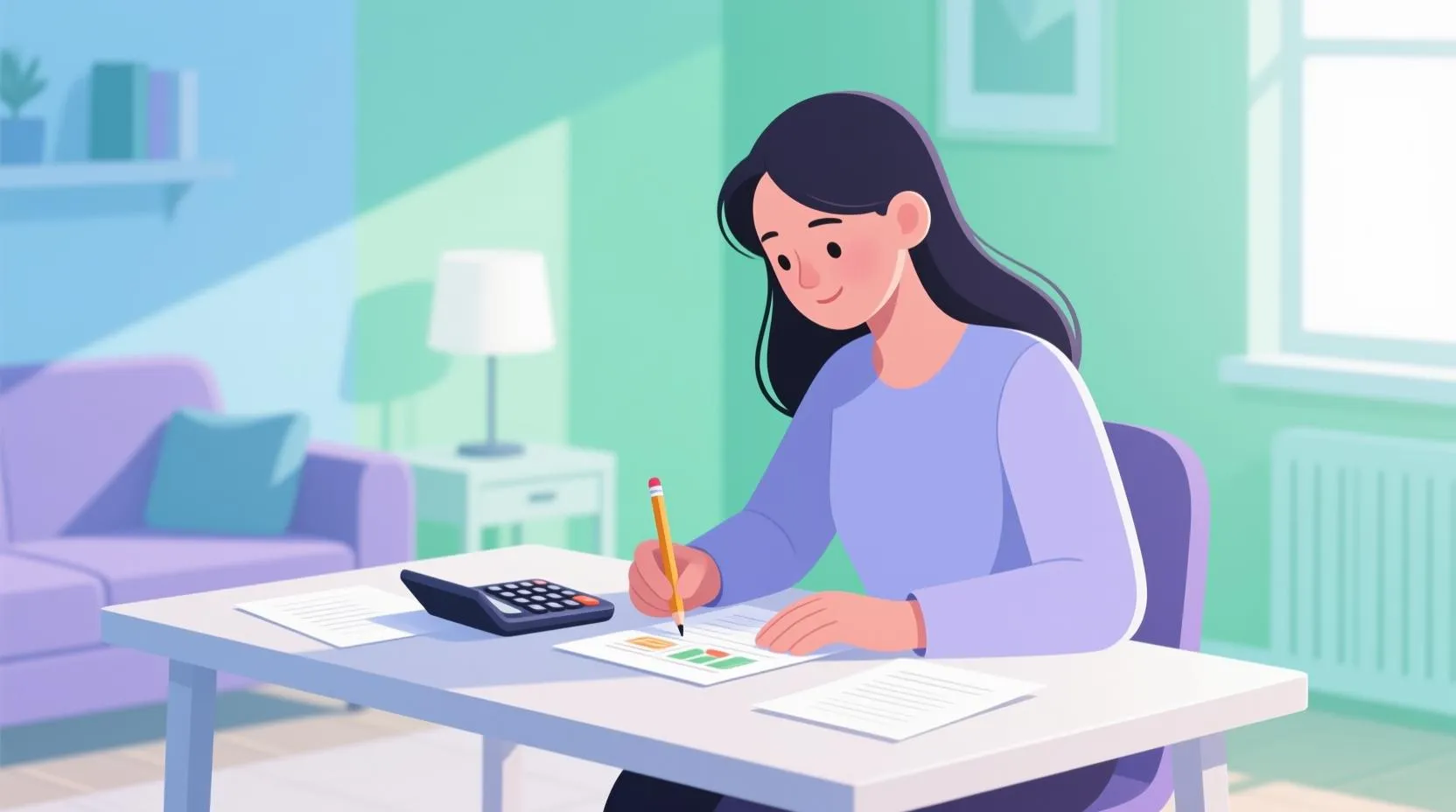 Femme qui calcule son budget et planifie ses finances