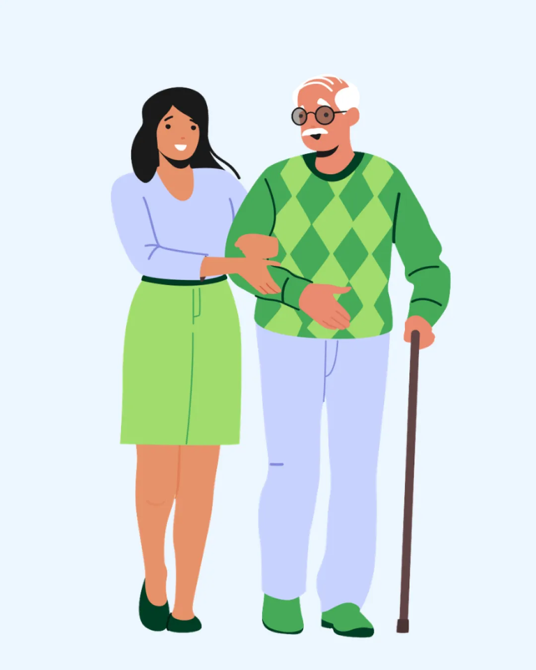 Femme adulte qui est proche aidante pour son père